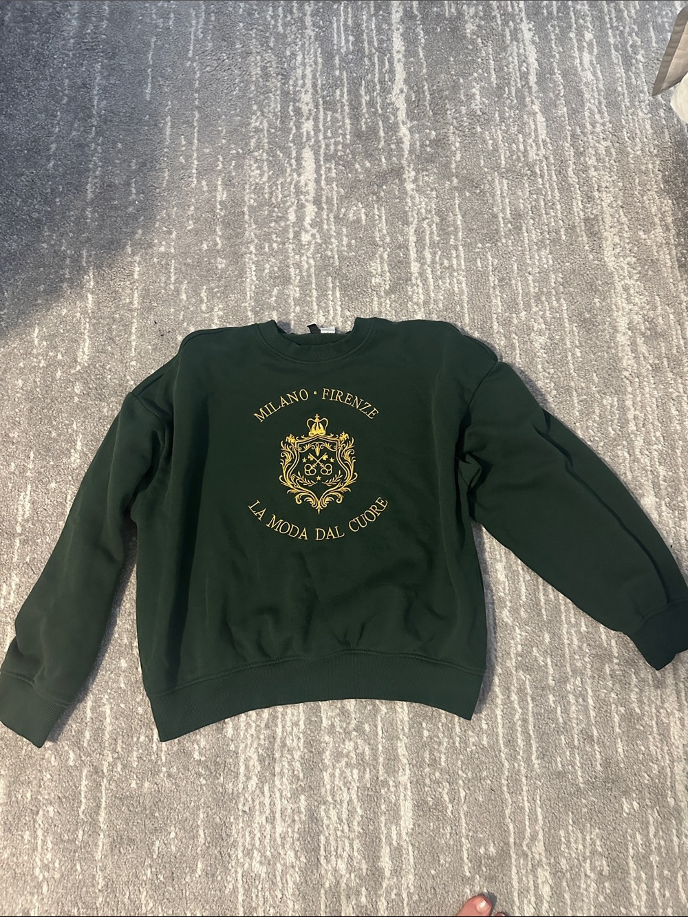 H&M Dark Green Milano Firenze Crewneck Sweatshirt